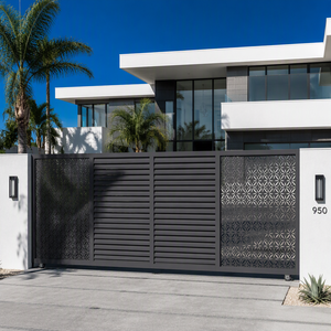 Portail coulissant industriel robuste en aluminium avec commande intelligente, alliage 6063 gris <span class=keywords><strong>anthracite</strong></span>, idéal pour les zones côtières - Product Image 1