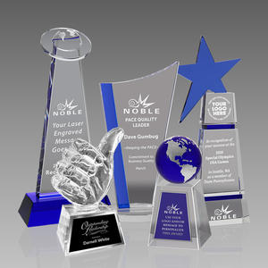 Nuevo diseño <span class=keywords><strong>Goldwell</strong></span> Crystal con Cobalt Blue Globe Award Crystal Crafts Award Regalo de recuerdo - Product Image 4