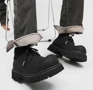 Chaussures Oxford à plateforme britannique pour hommes, en cuir verni rétro, à bout large, Derby senior, design <span class=keywords><strong>noir</strong></span> mat, pour le bureau et la carrière - Product Image 1