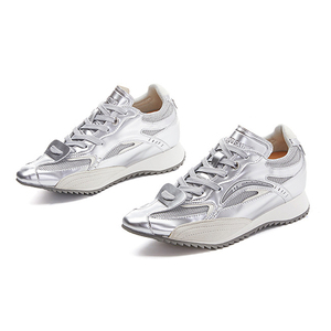 Chaussures décontractées pour femmes en cuir véritable de qualité supérieure, style coréen, design artistique à bout pointu, rehaussantes, pour la marche lente, respirantes, collection automne - Product Image 4