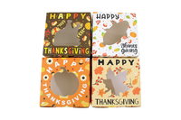 Boîtes en papier de bonbons de boulangerie de Thanksgiving avec fenêtre Boîtes à cupcakes pour cadeau 4 styles Boîte en papier cadeau pour pâtisserie en carton