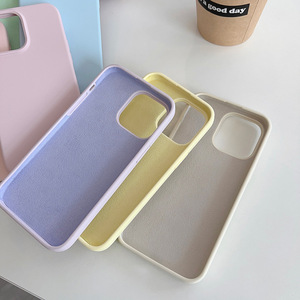 Silicone liquide véritable <span class=keywords><strong>de</strong></span> haute qualité pour étuis iPhone Design <span class=keywords><strong>de</strong></span> luxe pour Apple 15 14Pro Max coréen 12 avancé 13 téléphone <span class=keywords><strong>de</strong></span> couleur unie - Product Image 1