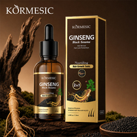 KORMESIC Logo Kustom Label Pribadi Ginseng Black Sesame Hair Growth Tonic Jahe Kafein Memperkuat Akar 30ml