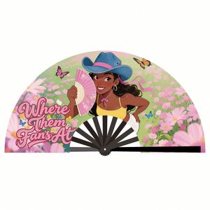 Abanico de Bambú de Poliéster Satinado de 33 cm con Logotipo Personalizado, Diseño de Amor Pintado, Arcoíris, Orgullo Gay - Product Image 6