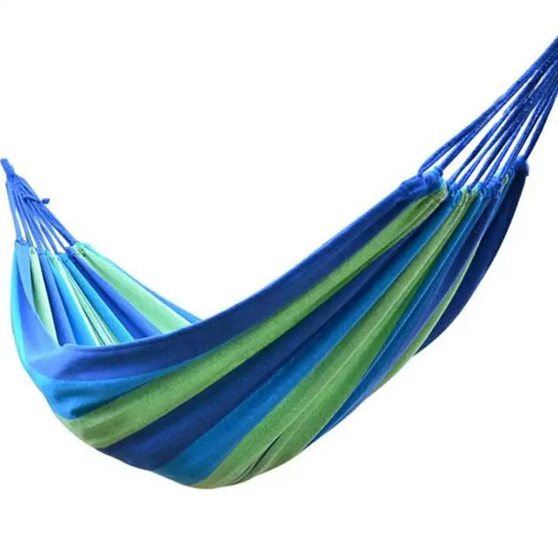 Cheap Portable Outdoor Hammock Rainbow Garden Sports Home Travel Camping Swing Canvas Stripe Hang Bed Hammock