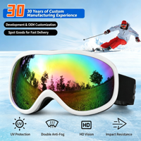 Masque de ski anti-buée en tissu, lunettes de protection UV pour sports de neige, pour hommes et femmes, ski en plein air
