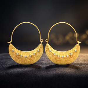 Pendientes de latón hechos a mano con piedras preciosas, chapados en rodio, unisex, estilo bohemio. - Product Image 3