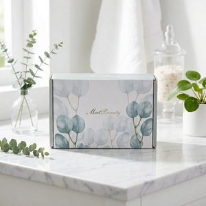Boîte d'expédition en carton ondulé bleu poussière personnalisée, impression recto-verso, emballage produit, vente chaude - Product Image 1