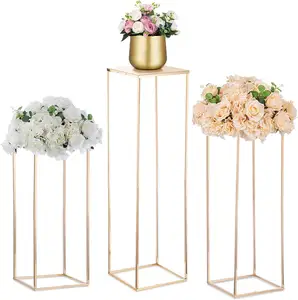 Metallic Party Stand für Tische Gold Blumen halter für Home Party Hochzeits dekorationen Rechteckige Blumen Display Rack