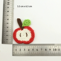 Patch en tissu brodé à la main soluble dans l'eau, motifs Ananas et Pomme, à coudre sur vêtements, sacs et accessoires DIY