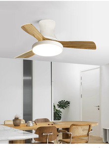 Lampe encastrable en bois à 3 lames de 56 "avec ventilateur LED intégré et télécommande-le choix parfait pour la lumière de ventilateur de salles à manger - Product Image 2