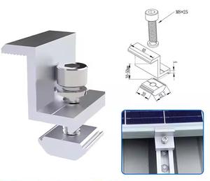Aluminum Solar <b>Clamp</b> Adjustable Solar Middle / End <b>Clamp</b> 30mm 35mm Solar Mounting Accessories Mid <b>Clamp</b> - Product Image 3