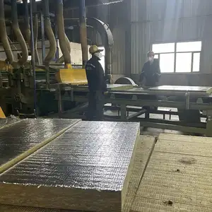 Isolation phonique en laine de roche lana de roca pour voiture 100mm matériau en feuille d'aluminium ignifuge avec treillis métallique