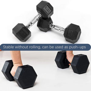 Haltères hexagonaux en <span class=keywords><strong>caoutchouc</strong></span> pour le sport et la remise en forme, fabriqués en Chine, de 1 à 30 kg. - Product Image 5