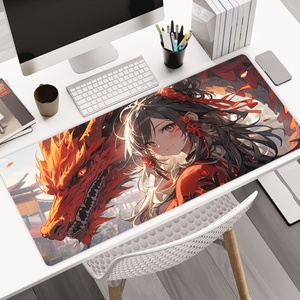 Tapis de souris gaming Dragon Anime cool avec logo personnalisé imprimé en HD, grand tapis de bureau en caoutchouc pour ordinateur portable, bureau et maison - Product Image 1