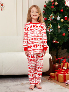 Disfraz familiar de Navidad de alta calidad estilo europeo-americano, diseño de alce de dibujos animados para otoño, manga larga, de Spandex/Poliéster, anti-bolitas - Product Image 4