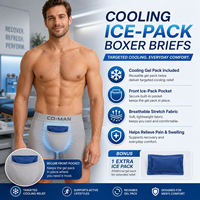 Caleçon de refroidissement testiculaire post-vasectomie, haute élasticité, poche pour poche de glace, soulagement de l'œdème, respirant, durable