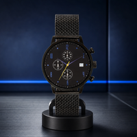 Montre-bracelet multifonction à quartz pour homme avec boîtier en acier inoxydable de haute qualité et bracelet en maille d'acier inoxydable – Vente en gros
