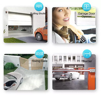 Télécommande sans fil à 4 boutons, type EV1527, apprentissage RF pour portail automatique ou porte de garage, garantie 1 an - 433 MHz