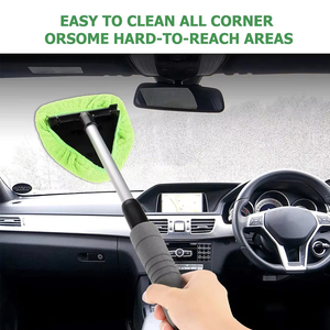 Wholesale Simple Household <b>Cleaning</b> <b>Brush</b> Microfiber Pads Windshield Tool Extendable Aluminum Handle - Product Image 3