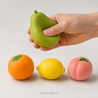 Balle anti-stress en mousse personnalisée en forme de fruits (orange, citron, pêche, poire) – Cadeau promotionnel de bureau