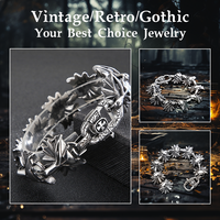 Bracelet en acier titane rétro gothique dominateur pour hommes avec décoration tête de loup boucle croisée animaux faits à la main fêtes cadeaux