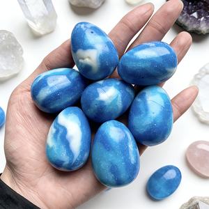 Vente en gros de pierres d'énergie en cristal d'œuf de Larimar artificiel poli de haute qualité, tendance mode, idéal pour offrir, emballage sécurisé, Crystalhola - Product Image 1