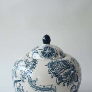 고품질 우아한 프린트 블루 플라워 세라믹 애완동물 유골함 수제 도자기 장례용 유골함 - Product Image 3