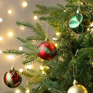 Decoraciones navideñas, bolas de plástico galvanizadas de 6cm, 24 piezas, adornos pintados, adornos colgantes para decoración de árboles de Navidad - Product Image 4