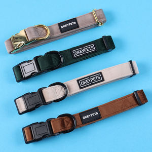 Juego de arnés de lujo personalizado para perros con hebilla de metal, arnés de terciopelo sin tirones para collar de correa para perros - Product Image 6