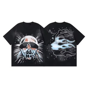 T-shirt unisexe en coton lourd de 270 grammes, style vintage délavé à l'acide, imprimé numériquement avec logo personnalisé, coupe oversize pour homme - Product Image 2