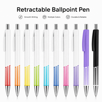 Stylo à bille à écriture fluide, motif rayé, papeterie pour étudiants, stylo à clic personnalisé pour le bureau, livraison rapide