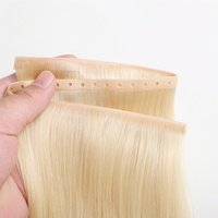 Extensions de cheveux de trame de papillon Xo Hole Micro perle de luxe en vente en gros Blonde 613 trame invisible de peau de Pu russe 100% cheveux humains