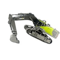 Excavatrice RC HUINA1593 22CH en alliage, modèle électrique de simulation de véhicule d'ingénierie télécommandé de qualité hobby, jouet d'extérieur pour garçons