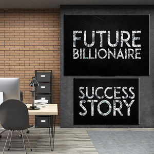 Histoire de succès, futur millionnaire, citations inspirantes, peinture sur toile, affiches et impressions sur l'argent, art mural, décoration de la maison et du bureau - Product Image 4