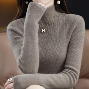 Женский кашемировый пуловер с воротником-хомутом