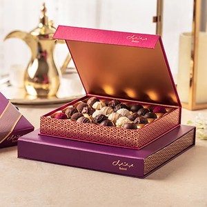 Personalizar lujo violeta plegable imán cierre San Valentín dulce regalo de dulces, regalo del día conmemorativo caja de embalaje de pan - Product Image 3
