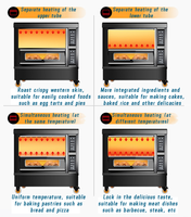 Four à pain électrique à 4 étages et 4 plateaux pour boulangerie, four à pizza, à pain et à gâteaux, four à pain empilable, équipement de cuisson et de pâtisserie