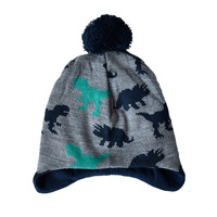 Wholesale Winter Kid Boys Girls Knitted Pompom Hat Toddler Babys Earflap Warm Beanie Custom Cute Knit Pattern Outdoor Ski Hat