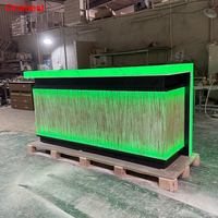 Comptoir de bar miniature de taille standard moderne pour la décoration intérieure de restaurant, club, bar, avec éclairage LED changeant de couleur