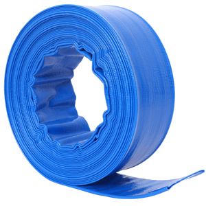 สายยางรีฟลักซ์สำหรับสระว่ายน้ำ PVC เสริมแรงสีน้ำเงิน ขนาด 1-1/2 นิ้ว แบน 2.6 นิ้ว กว้าง 50 ฟุต สำหรับงานหนัก ใช้ได้กับสวนและสระว่ายน้ำ - Product Image 3