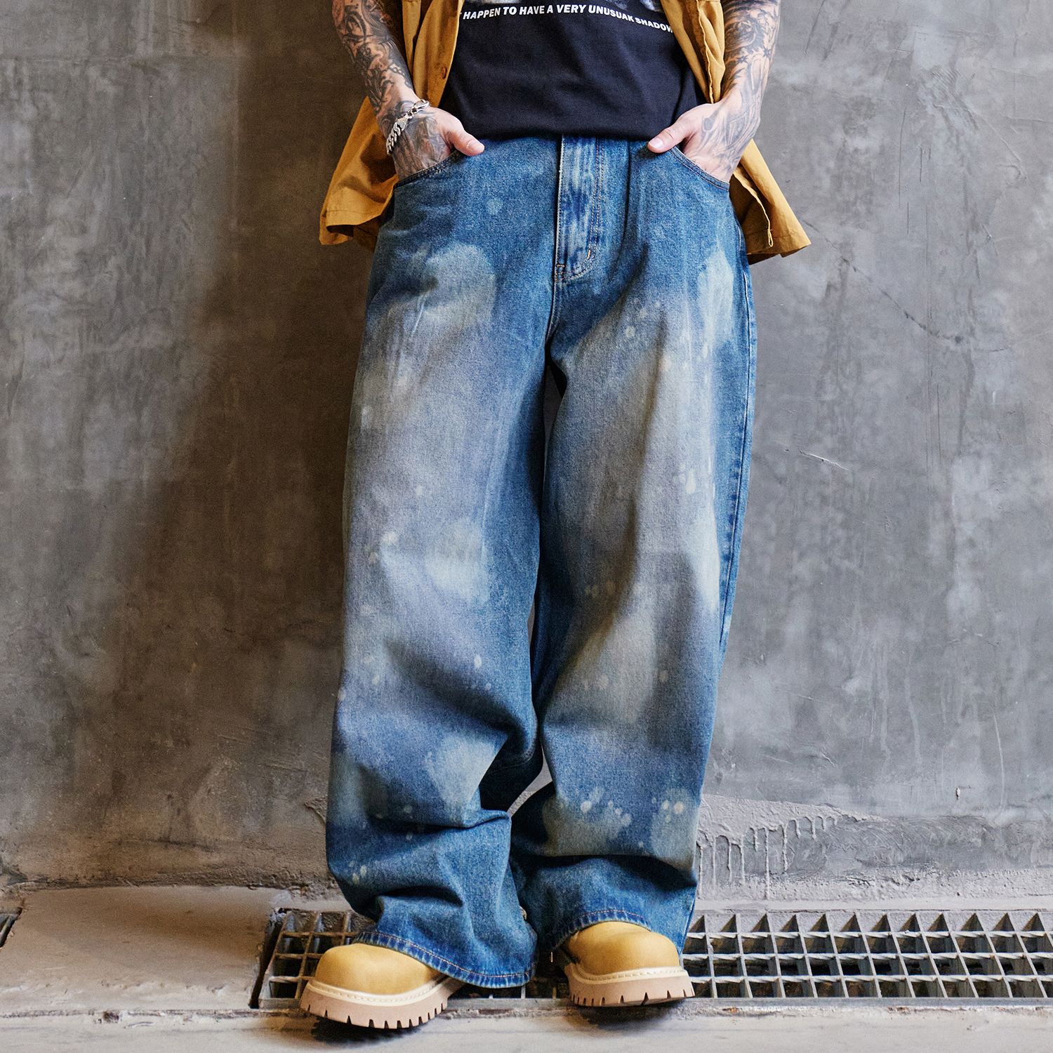 Blue baggy jeans
