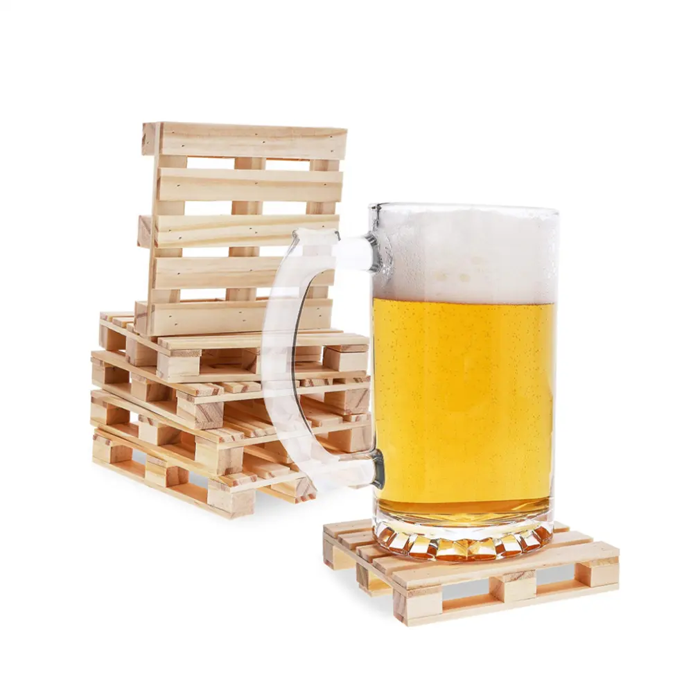 Lieflijkheid Mini Houten Pallet Drank Onderzetters Voor Warme En Koude Dranken 6-Pack Voor Thuis Cafe Bar Boerderij Party bruiloft