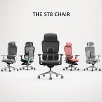 Chaise de bureau ergonomique moderne et contemporaine en maille avec structure en acier, entièrement en maille, pour ordinateur, design BIFMA