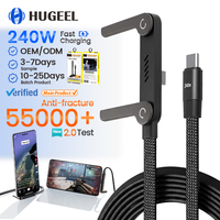 OEM-Fabrik 240W Typ-C Kabel Faltbarer Telefonhalter Adapter USB2.0 Datenkabel für Telefon Laptop Schnellladung Ladekabel-Set