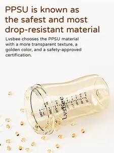 BPA miễn phí PPSU Silicone bé núm vú chai chống colic công suất lớn bé ăn chai