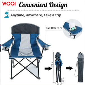 เก้าอี้พับกลางแจ้ง Woqi สีน้ำเงินกรมท่า โครงอะลูมิเนียม ผ้าไนลอน พร้อมที่วางแก้ว สำหรับใช้ในสวนและตั้งแคมป์ - Product Image 2