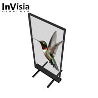 Afficheur LED numérique intérieur InVisia de fabrication industrielle, haute luminosité, 250*1025, affichage holographique statique, transparence 90%