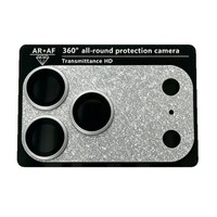 Protection d'objectif de caméra intégrale en verre trempé AR AF en aluminium métallique couleur pailletée pour iPhone 18 Pro Max 17 Pro