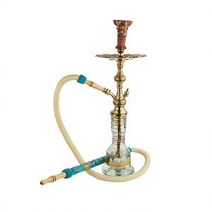 Cachimba Egipcia Khalil Mamoon Shika Skyrim de Latón – 36 cm, con Tallo de Latón Grabado con Motivos de Dragón y Runas - Product Image 1